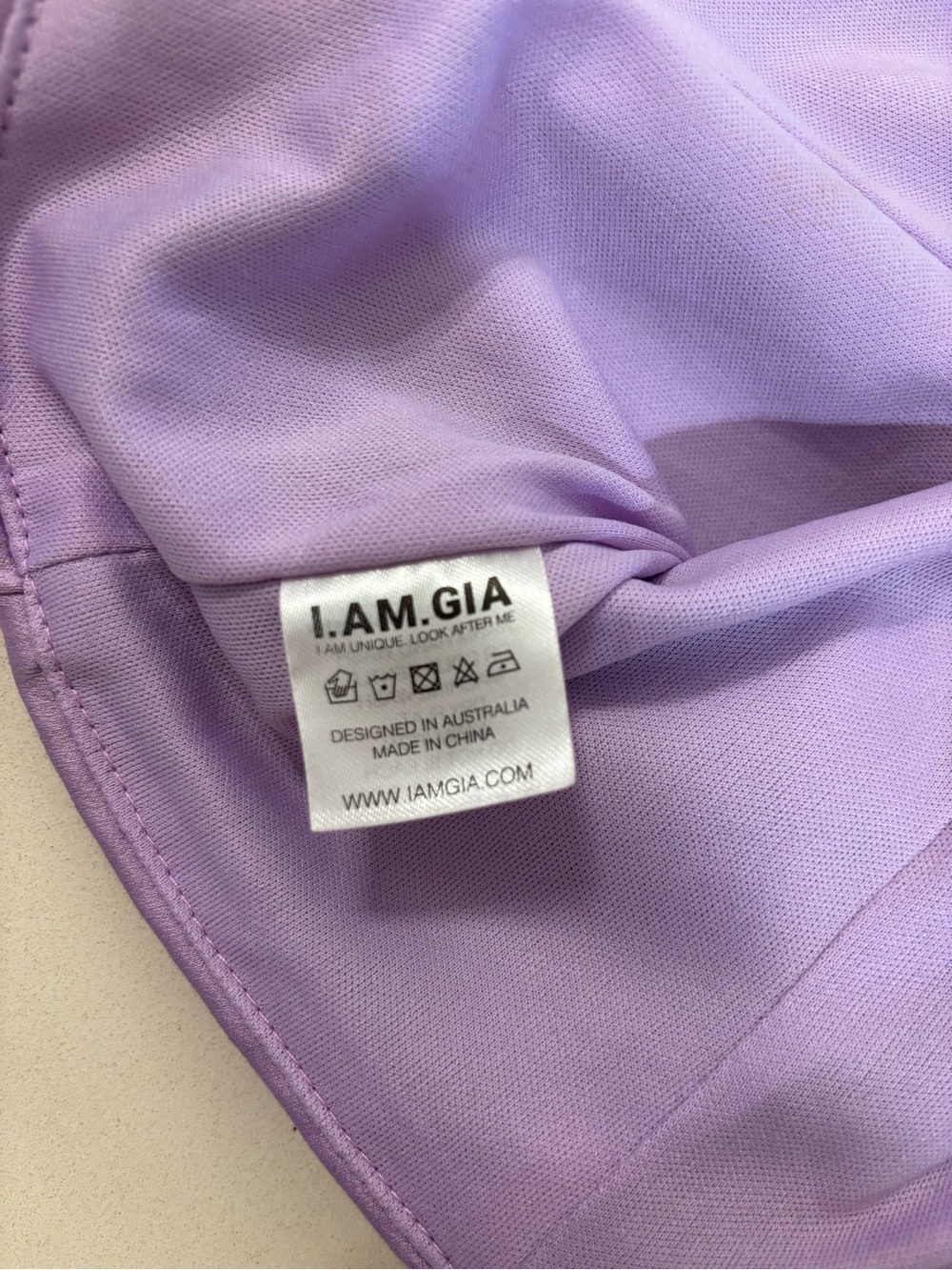 I.AM.GIA Lavender Puff-Sleeve Off-Shoulder Crop Top - Picture 5 of 8